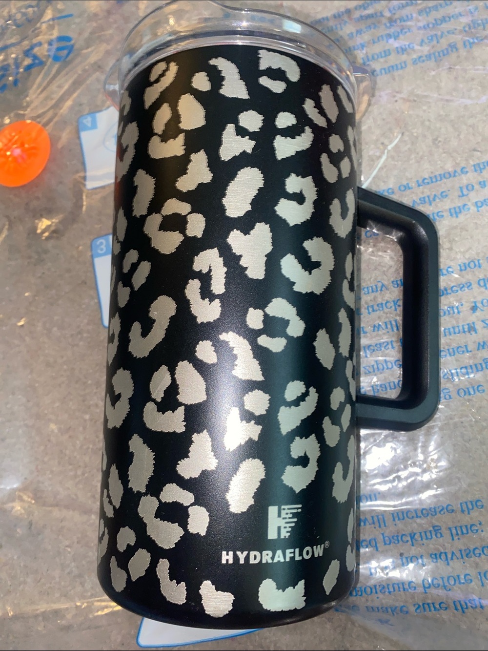 Hydraflow Black Leopard Print Travel Mug - Black